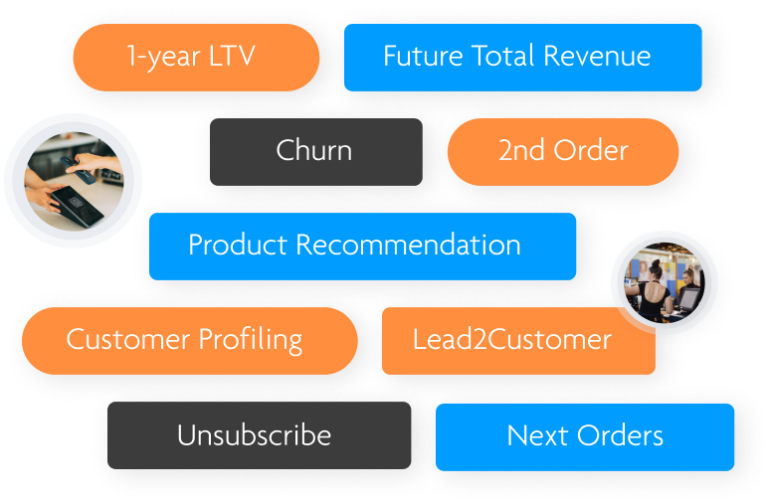 Modelos predictivos de FLYDE: 1-year LTV, Future Total Revenue, Churn, 2nd Order, Product Recommendation, Customer Profiling, Lead2Customer, Unsubscribe y Next Orders